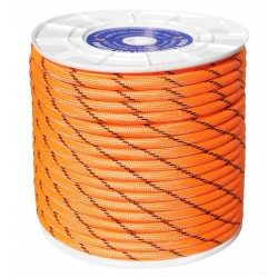 CUERDA ESCALADA DOBLE TRENZADO 6 MM (100 MT) NARANJA/NEGRO NYLON - Imagen 1