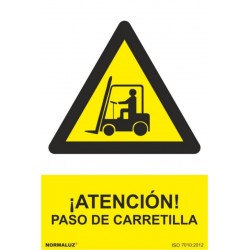 CARTEL SEÑAL 210X300MM PVC PASO CARRETIL - Imagen 1