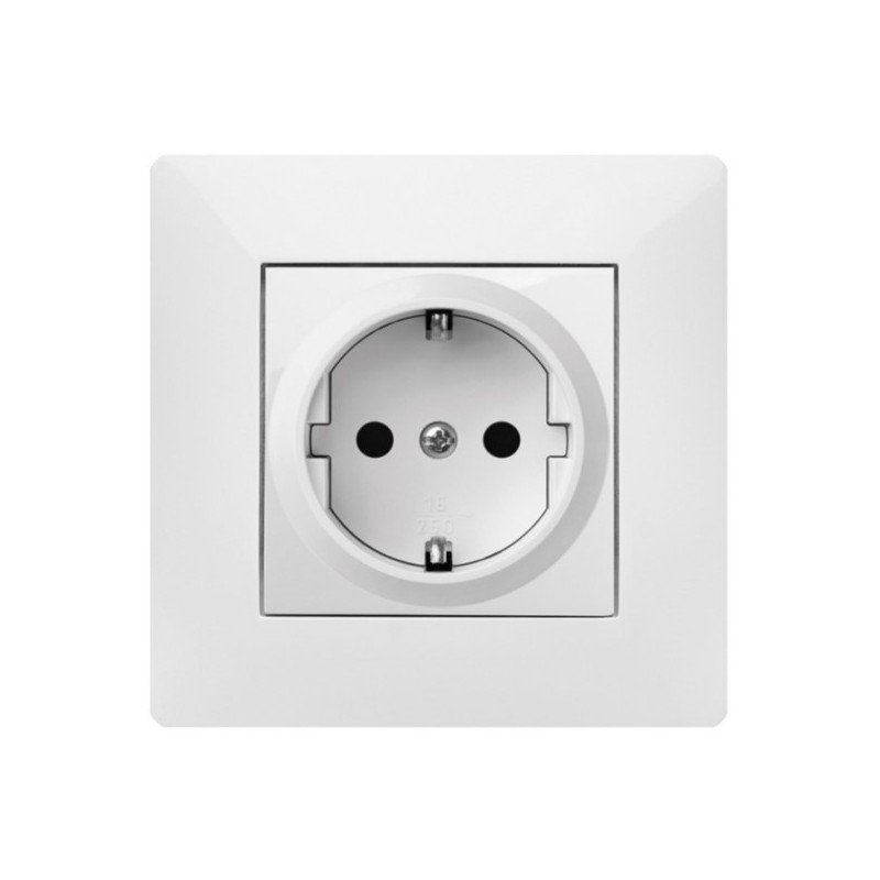 BASE ENCHUFE ELEC 16A-250V SCHUKO TT EMP - Imagen 1