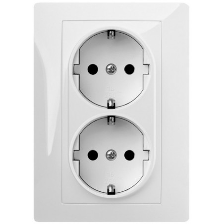 BASE ENCHUFE ELEC 16A-250V DOBLE SCHUKO - Imagen 1