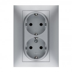 BASE ENCHUFE ELEC 16A-250V DOBLE SCHUKO - Imagen 1