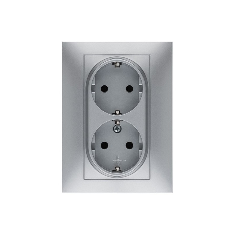 BASE ENCHUFE ELEC 16A-250V DOBLE SCHUKO - Imagen 1