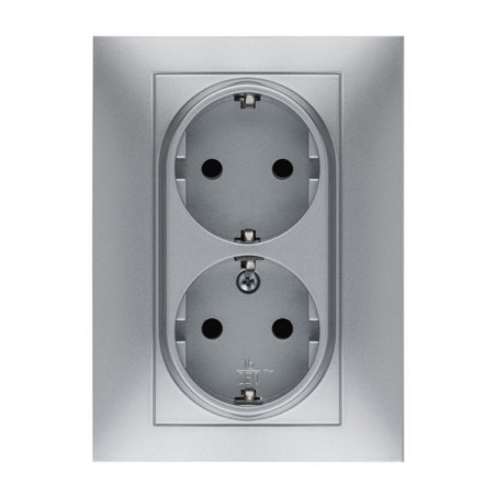 BASE ENCHUFE ELEC 16A-250V DOBLE SCHUKO - Imagen 1