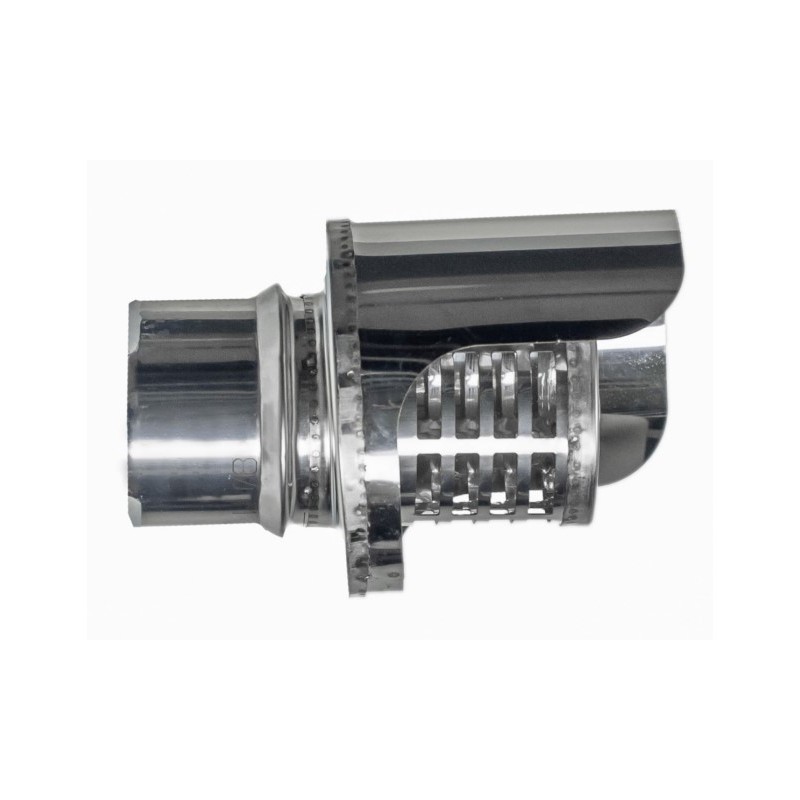 TERMINAL ESTUFA PELLET HORIZ Ø80MM INOX ANTILLUVIA EXOJO - Imagen 1