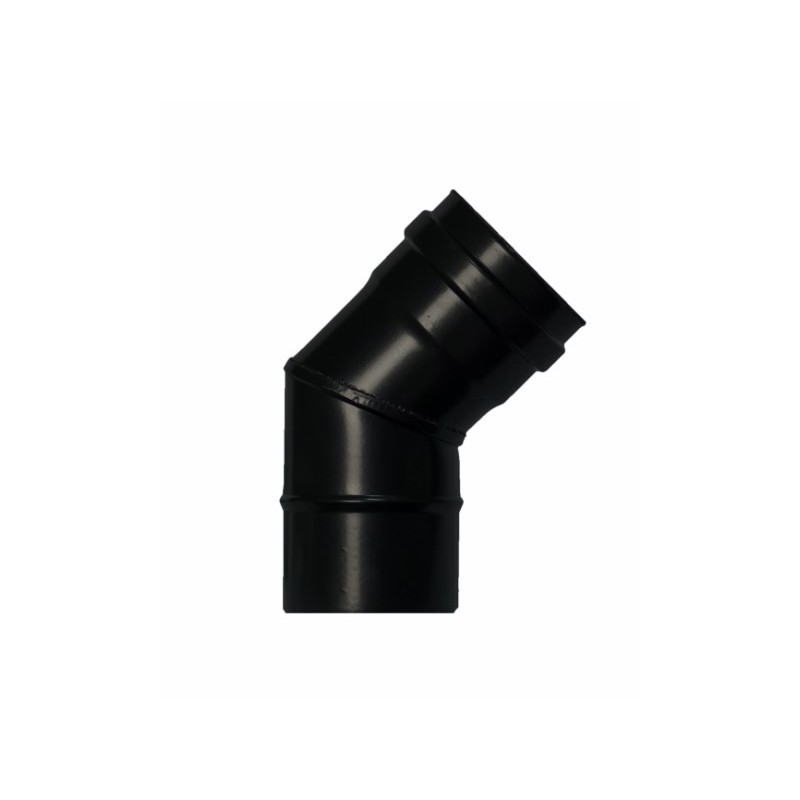 CODO ESTUFA PELLET 45º Ø80MM A/ESM/VITR. NE EXOJO - Imagen 1