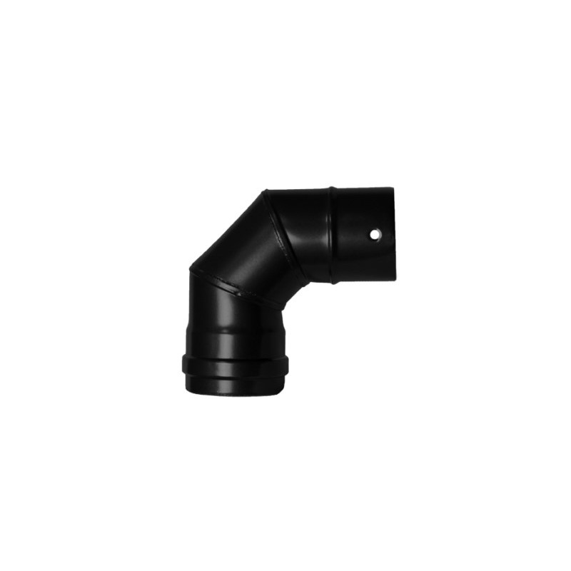 CODO ESTUFA PELLET 90º Ø80MM A/ESM/VITR. NE EXOJO - Imagen 1