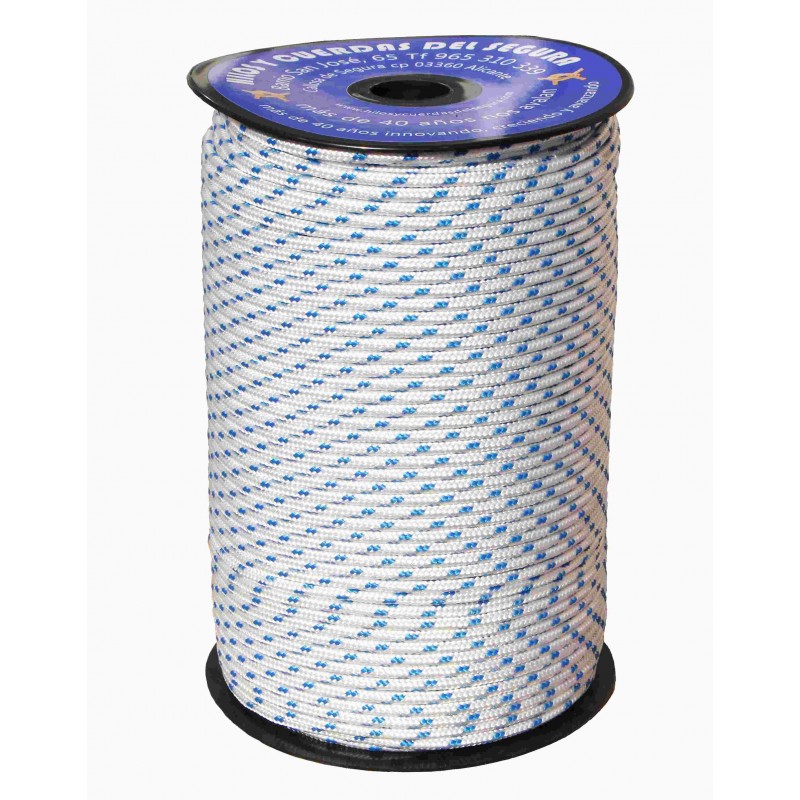 CUERDA TRENZADA 5 MM BLANCO/AZUL NYLON - Imagen 1