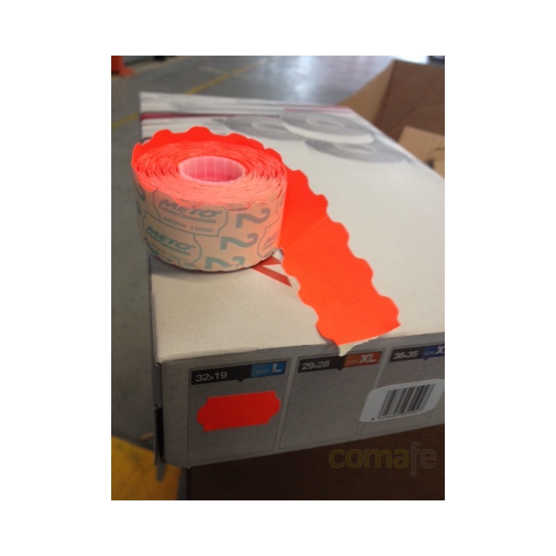 ETIQUETA FLUORESCENTE 32X19 (1000 PZ) ROJO - Imagen 1