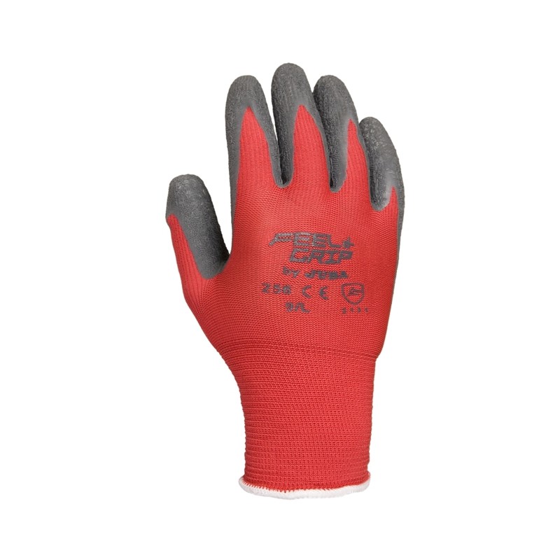GUANTE BRIC M08 P/LATEX FEEL&GRIP POLIAM RO/GR JUBA - Imagen 1