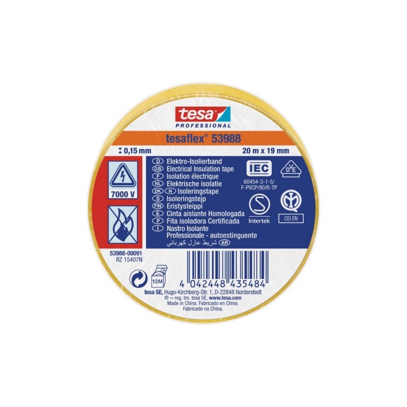 CINTA AISL. 20MT X 19MM TESATAPE PVC AMA - Imagen 1