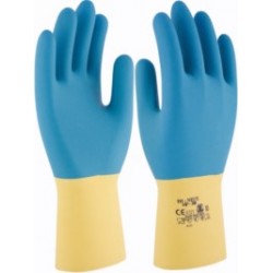 GUANTE QUIMICO L09 NAT. 3L LATEX AM/AZ HP-300 FLOC. BI NEOX - Imagen 1