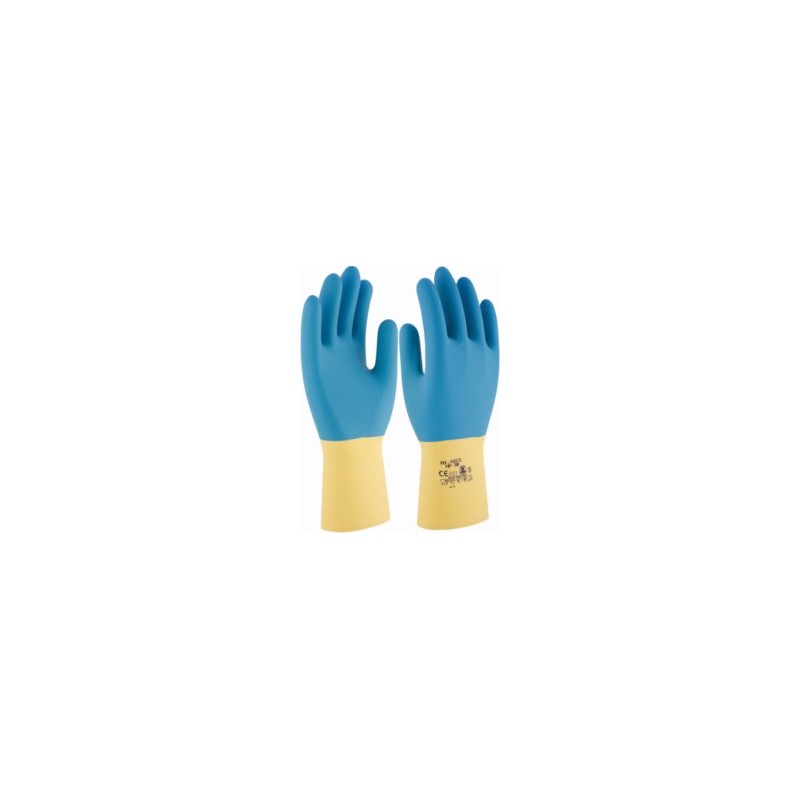GUANTE QUIMICO M08 NAT. 3L LATEX AM/AZ HP-300 FLOC. BI NEOX - Imagen 1