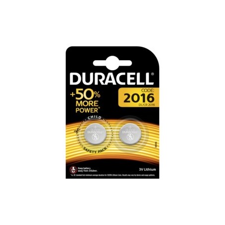 PILA BOTON 2016 DURACELL 2 PZ - Imagen 1