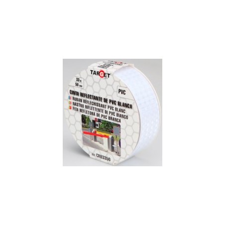 CINTA ADH 50MMX33MT SEÑALIZACION REFLECTANTE PVC BLANCA TARG - Imagen 1