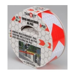 CINTA ADH 50MMX33MT SEÑALIZACION TARGET PVC RO/BCO REFLECTAN - Imagen 1