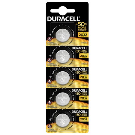 PILA BOTON CR2032 3V LITIO DURACELL 5 PZ - Imagen 1