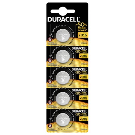 PILA BOTON CR2016 LITIO DURACELL 5 PZ - Imagen 1