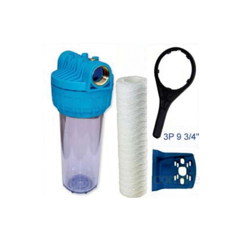 FILTRO 3PZ KIT 1"+CART 9 3/4"+LLAVE+SOPORTE PREVIO A DESCAL - Imagen 1