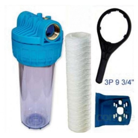 FILTRO 3PZ KIT 1"+CART 9 3/4"+LLAVE+SOPORTE PREVIO A DESCAL - Imagen 1