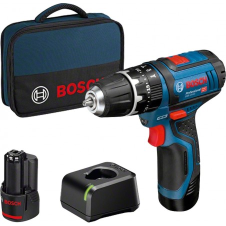 TALADRO ATOR.PERC 12V LI 2BAT 2 AH GSB 12V-15 BOSCH - Imagen 1