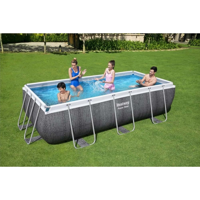 PISCINA PVC RECT 404X201X100CM CART 6478LT POWER STEEL RATAN