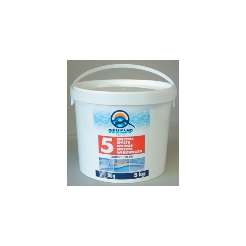 Cloro piscina 5 acciones tableta 200g 5kg QUIMICAMP