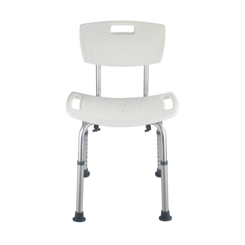 TABURETE BAÑO HASTA 130KG WENKO ALU/PLAST BL SECURA RESPALDO