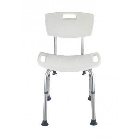 TABURETE BAÑO HASTA 130KG WENKO ALU/PLAST BL SECURA RESPALDO