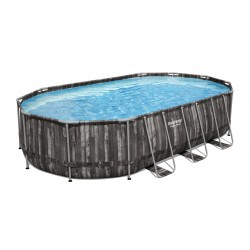 PISCINA POWER STEEL 610X366X122CM MARRON PVC - Imagen 1