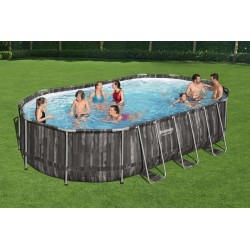 PISCINA POWER STEEL 610X366X122CM MARRON PVC - Imagen 1