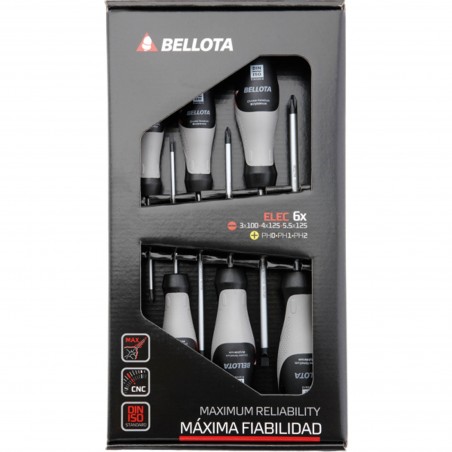 DESTORNILLADOR ELECTRICISTA PH0-PH1-PH2 BELLOTA 6 PZ - Imagen 1
