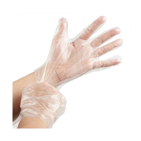 GUANTE DESECHABLE L09 SUALPE PLASTICO PE TRA 303 100 PZ - Imagen 1