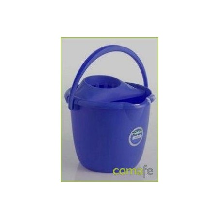 CUBO C/ESCURRIDOR REDONDO 14LT 37X34X28 AZUL PLASTIKEN - Imagen 1