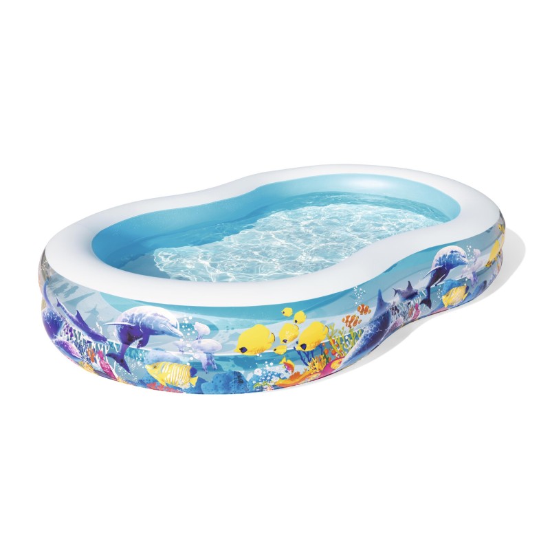 PISCINA HINCHABLE FAMILIAR FONDO MAR 262X157X46CM - Imagen 1