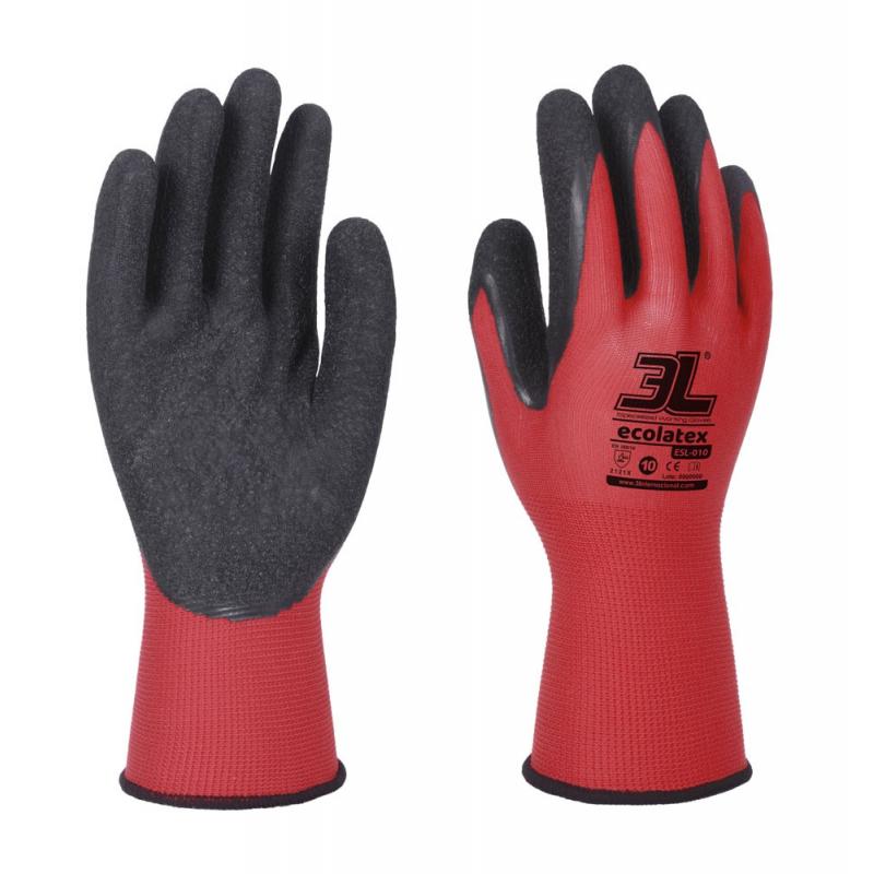 Guante mecanico latex rugoso rojo talla 8 M 3L - Imagen 1