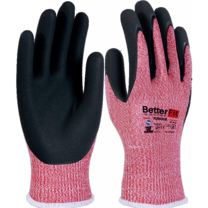 Guante anticorte rosa fibra de vidrio y nitrilo talla 8 M 3L - Imagen 1