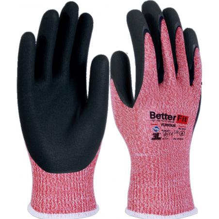 Guante anticorte rosa fibra de vidrio y nitrilo talla 8 M 3L - Imagen 1