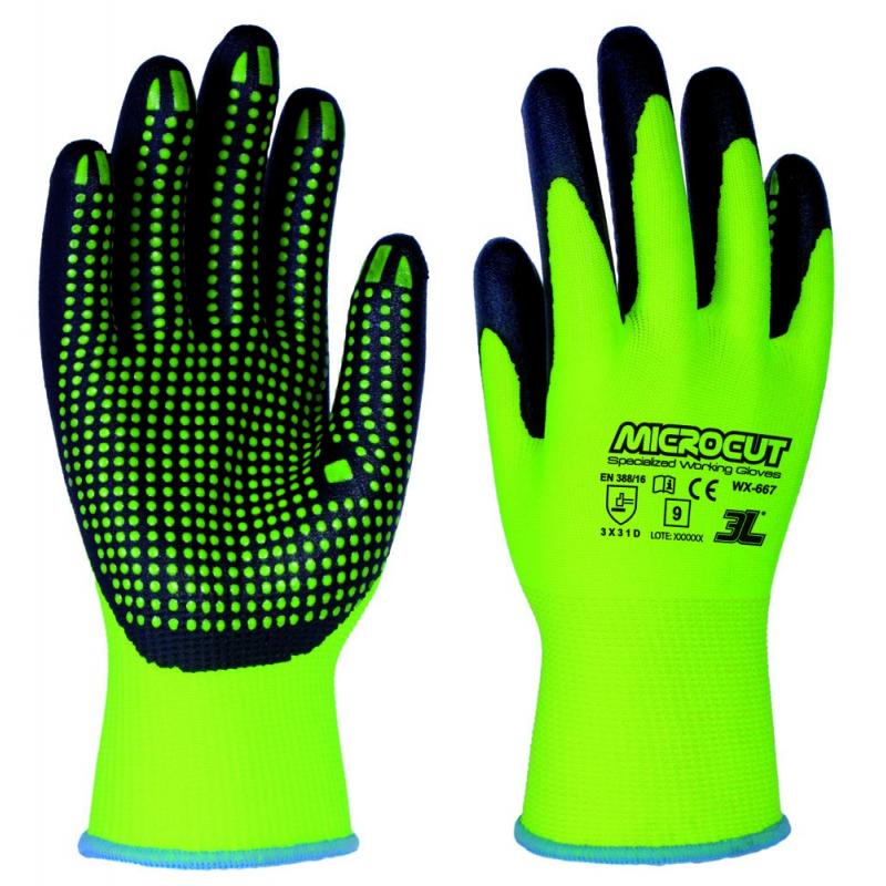 Guante anticorte amarillo nitrilo talla 10 XL 3L - Imagen 1