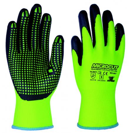 Guante anticorte amarillo nitrilo talla 10 XL 3L - Imagen 1