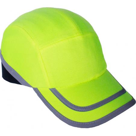 Gorra protección 16x14x28cm algodón y poliester con refuerzo abs amarilla - Imagen 1