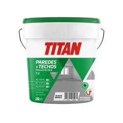 Pintura acrilica blanco mate para interior y exterior 15 L TITAN - Imagen 1