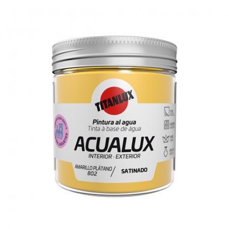 Pintura manualidades al agua 250ml acualux amarillo plátano TITANLUX - Imagen 1