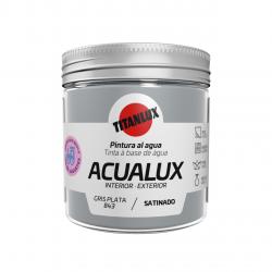 Pintura manualidades al agua 250ml acualux gris plata TITANLUX - Imagen 1