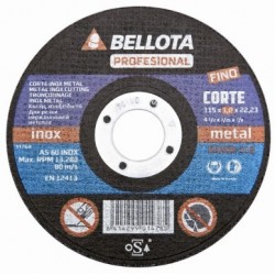 Disco corte inoxidable 115x1x22mm BELLOTA