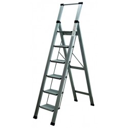 Escalera dom tijera 6 peldaños aluminio HOMELUX