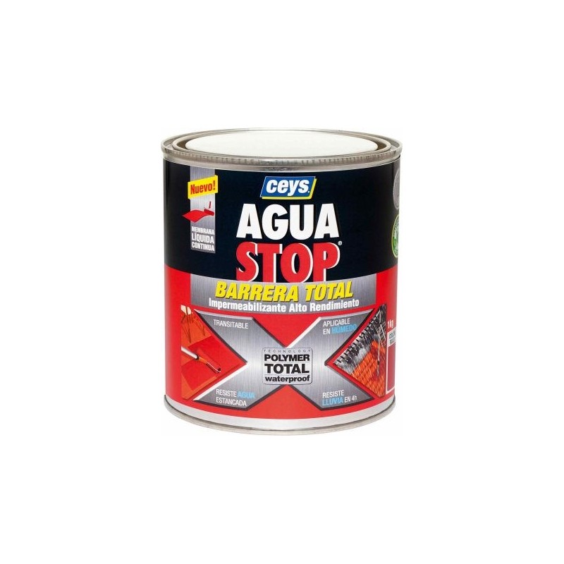 IMPERMEABILIZANTE POLIMERO LIQUIDO GRIS 1KG AGUASTOP CEYS