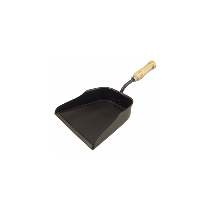 RECOGEDOR METALICO MANGO MADERA 24X23 CM