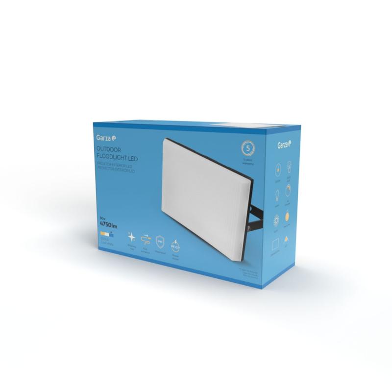 Proyector aluminio 50 w 4750 lm 21,5x8x23,5 cm 6000k GARZA