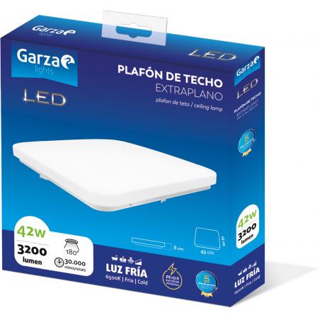 Plafon cuadrado 42w 45,5x45,5x49,4 cm 3200 lm 6500k 43x43x7,8 cm - Imagen 1
