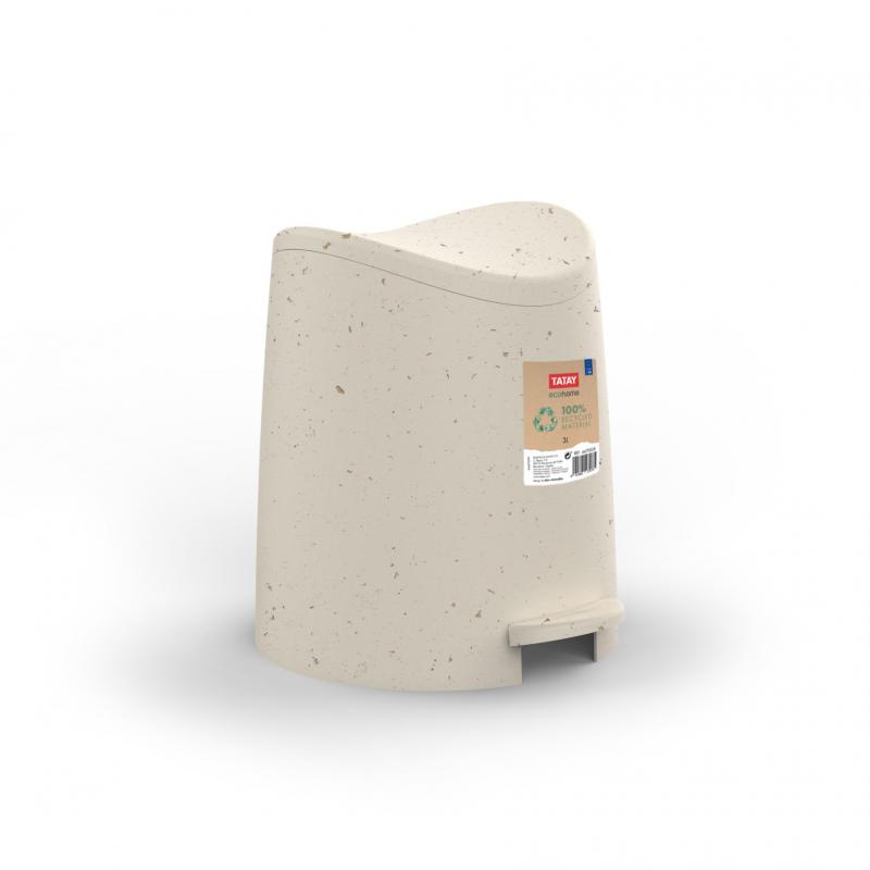 Cubo baño con pedal 3 litros blanco TATAY - Imagen 1